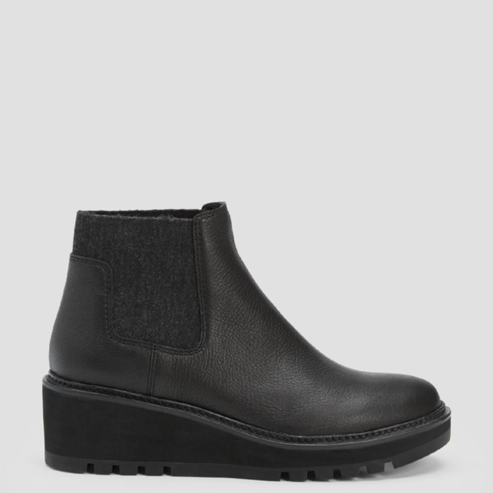 Eileen Fisher Chelsea Wedge Washed Leather Bootie - 9 1/2